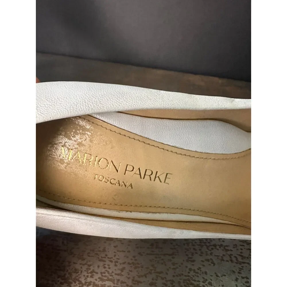 Marion Parke Pointed Toe Stiletto Pump 6.5 Heels Classic Bridal Wedding White